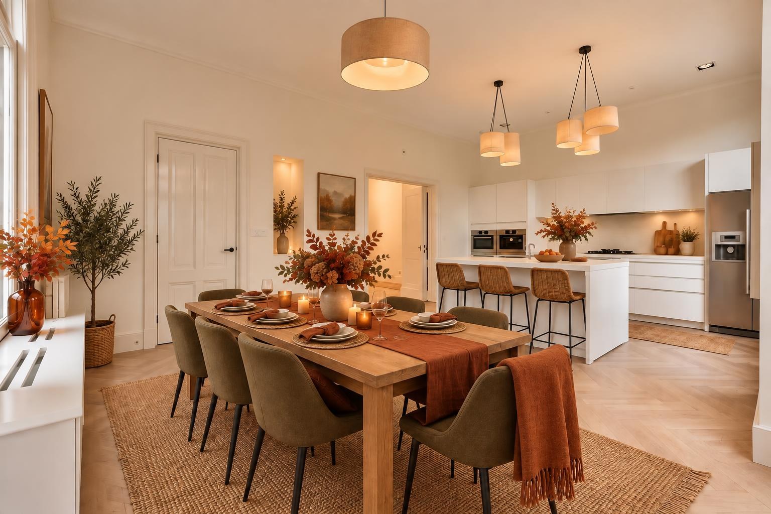 Olive and ochre harvest table design